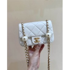 Chanel Mini flap bag, Lambskin, imitation pearls & gold metal AS4868 Size 11.5*17*5cm 2025 new 