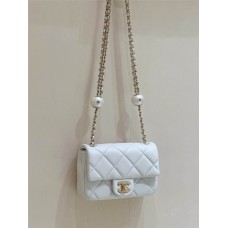 Chanel Mini flap bag, Lambskin, imitation pearls & gold metal AS4868 Size 11.5*17*5cm 2025 new 