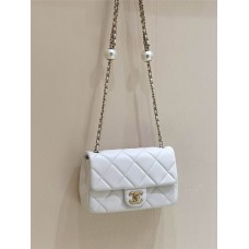 Chanel Small flap bag, Pearly lambskin, imitation pearls AS4861 Size 13*20.5*6.5cm 2025 new 